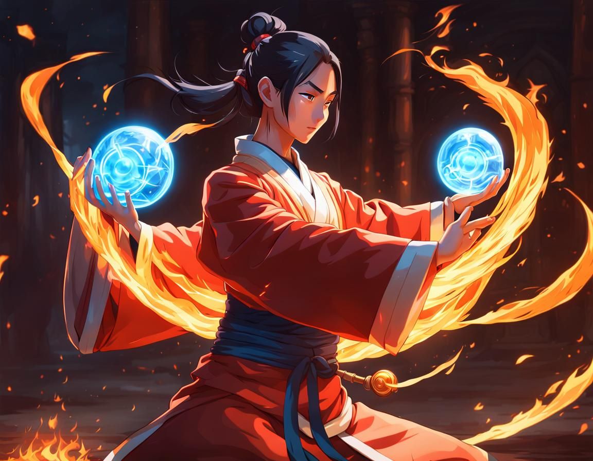 Fire & Water Bender Moves so Fast we See Double
