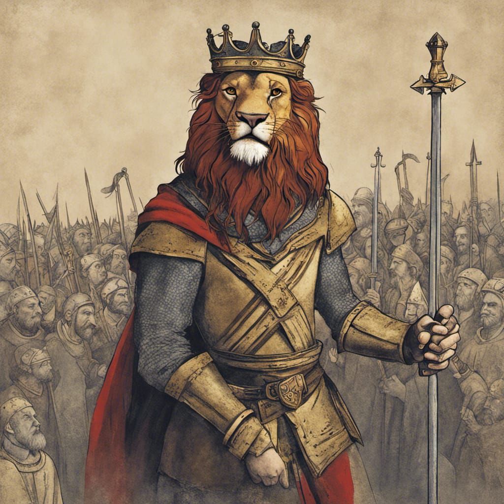 King Richard as Lion in the Crusades