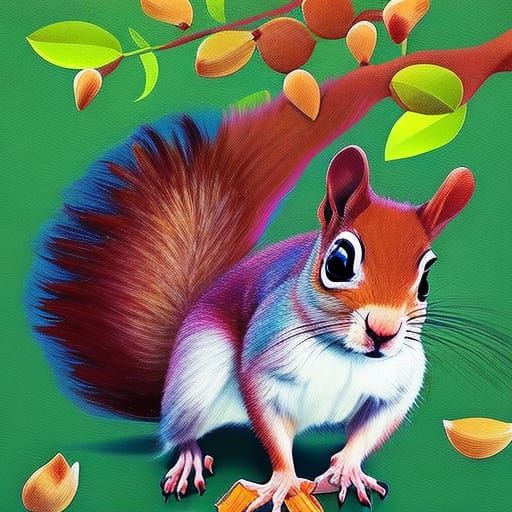 Playful Squirrels Frolicking in a Park