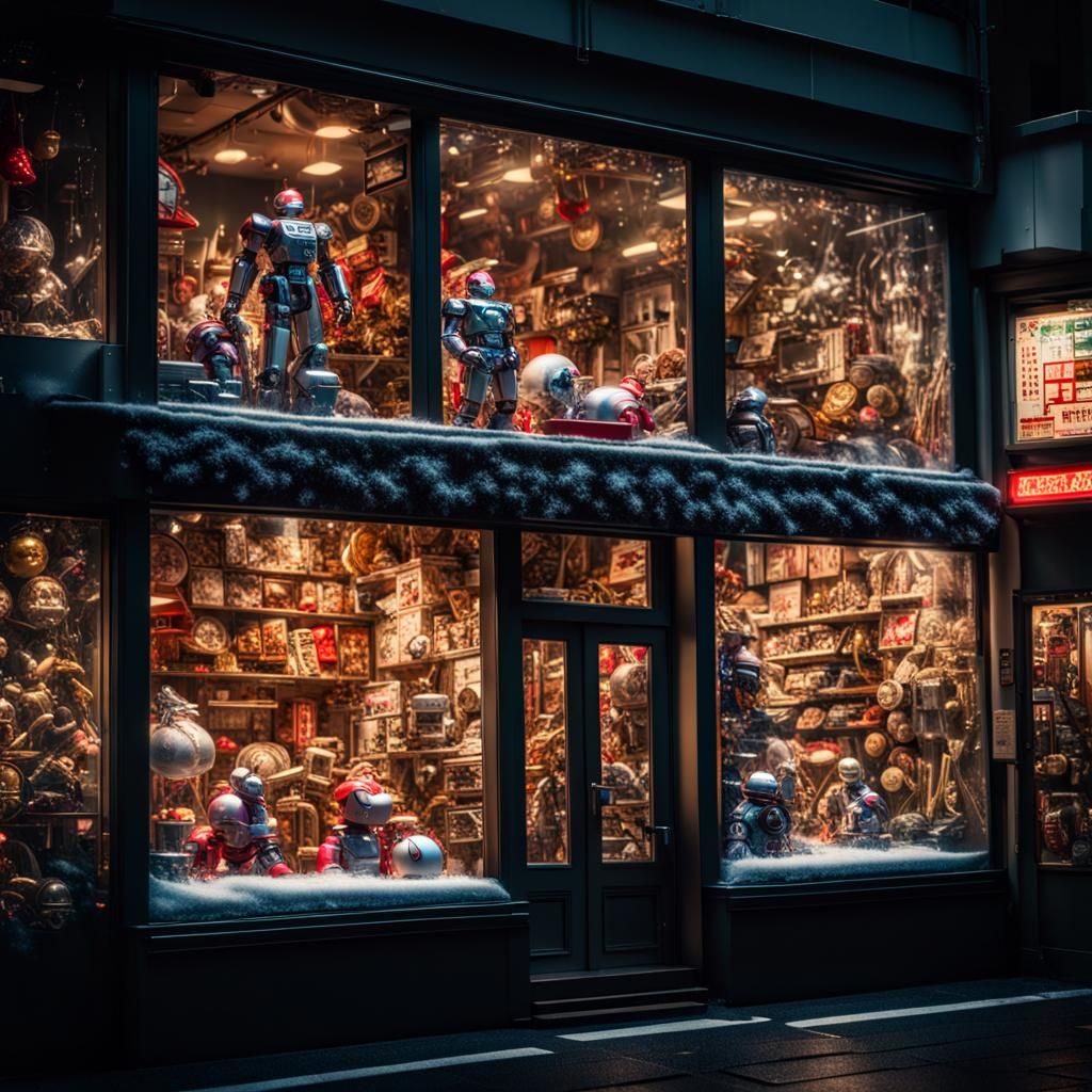Tokyo Toy Shop Window on Christmas Eve