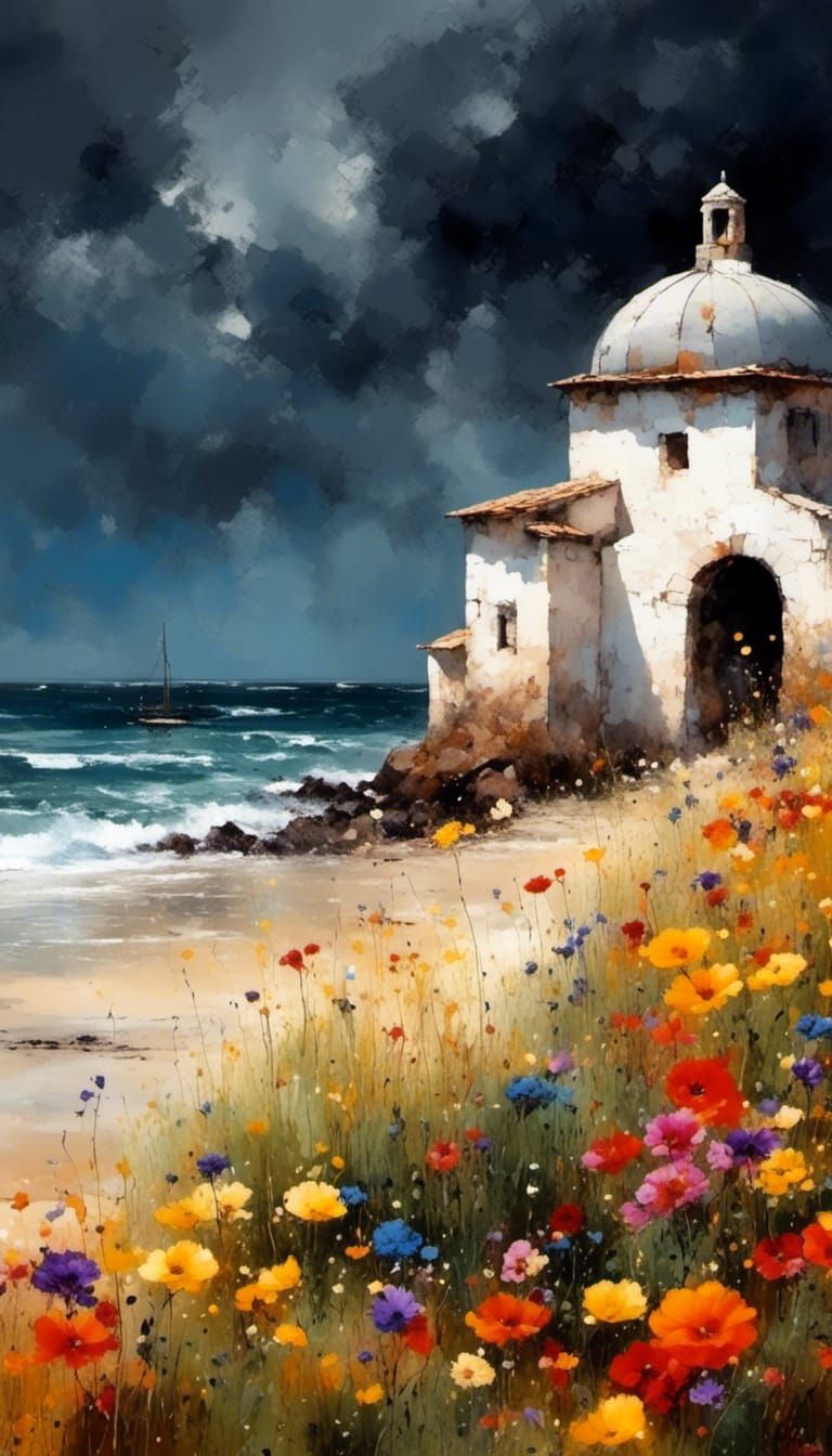 Bright Floral Duplicates in the Foreground