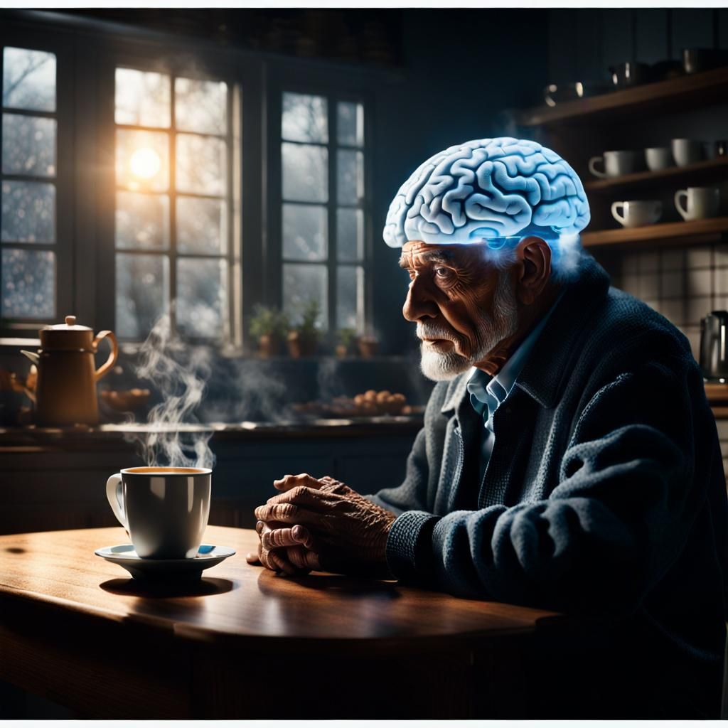 Frozen Brain and Coffee: Magic Realism Scene