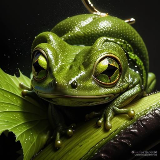 Avocado Salamander: A Detailed Digital Illustration