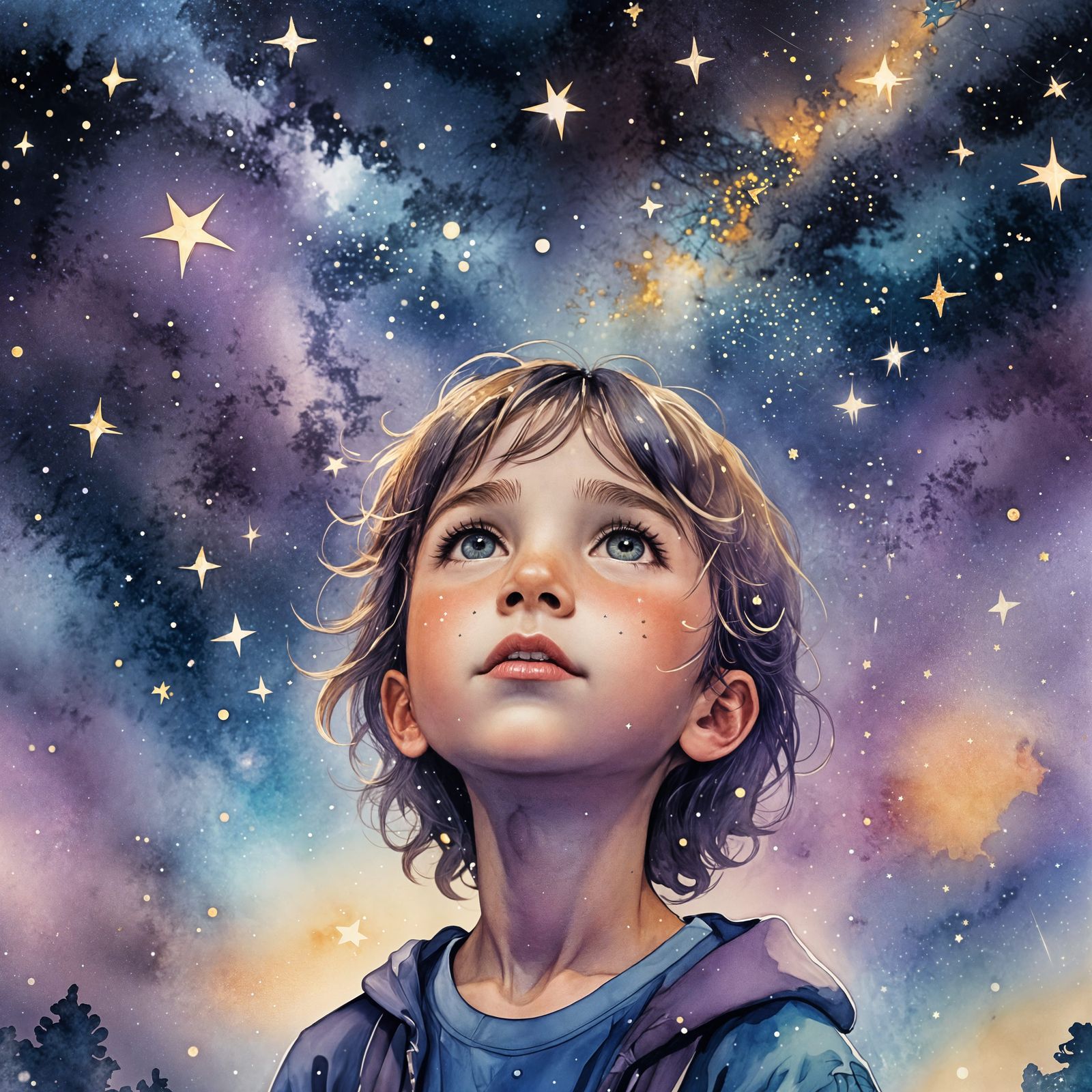 Abstract Starry Night Sky