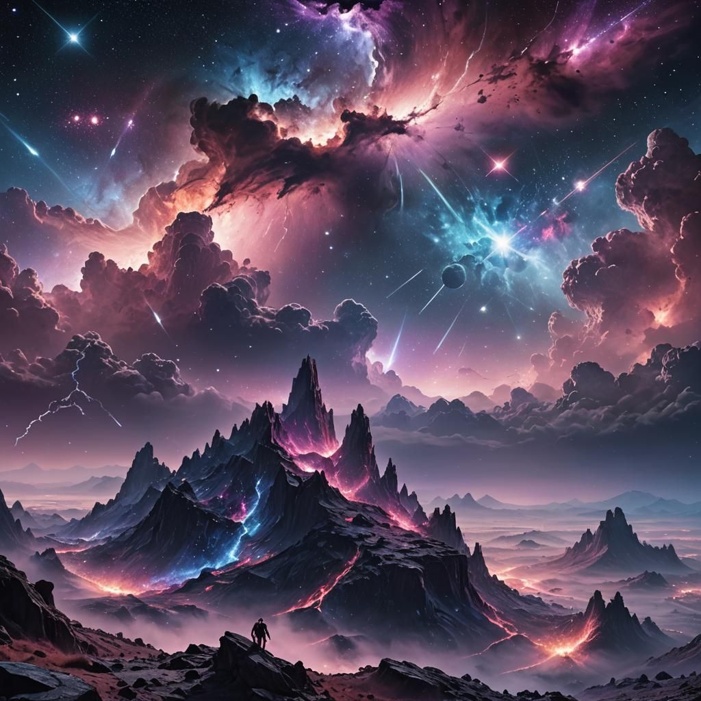 Misty Galaxy Edge Lit by Cosmic Clouds