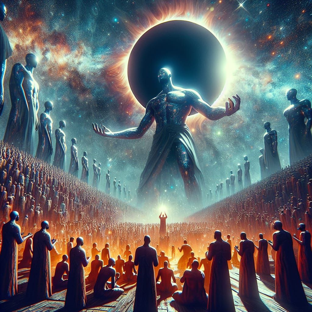 Solar Eclipse Mystic Powers in Mixed Media Art