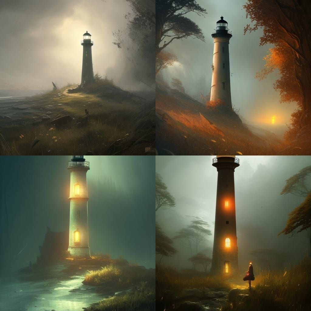 Overgrown Lighthouse: Dark Fantasy Concept Art