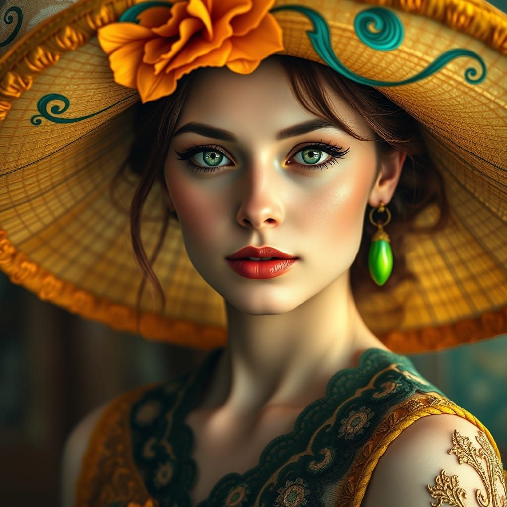 Surreal 19th-Century Aristocrat Portrait in Digital Painting...