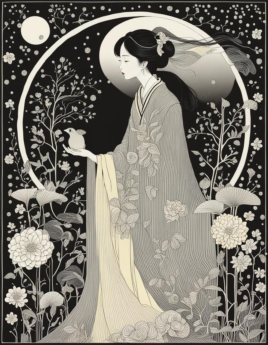 Ethereal Dreamscape in Contemporary Japanese Style