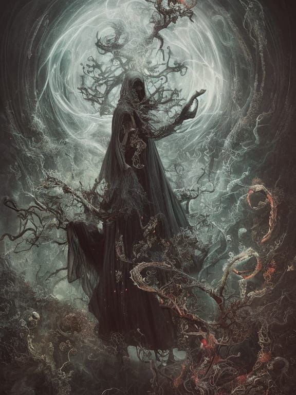 Dark Wizard in Graveyard by Anna Dittmann