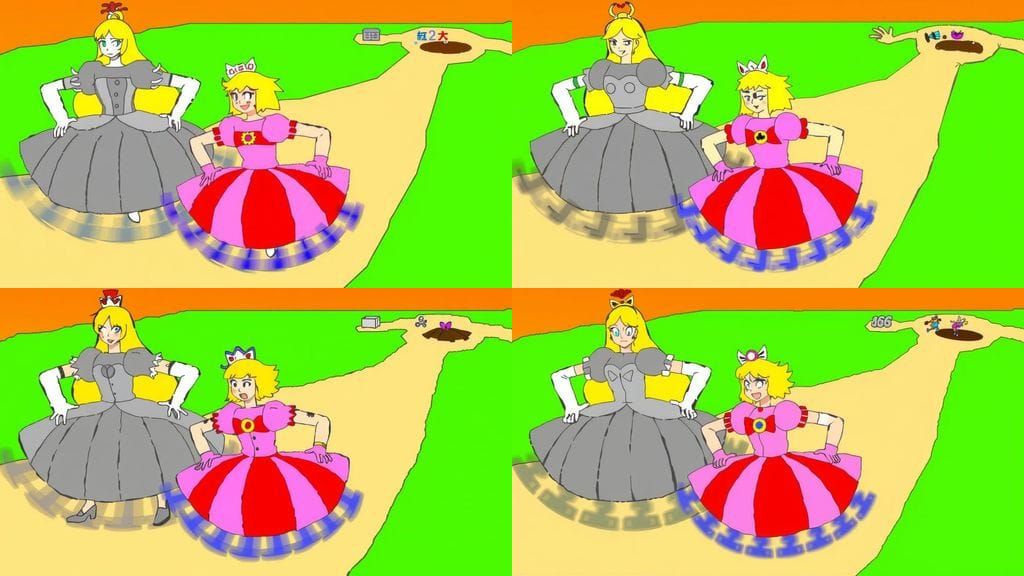 Anime Style Woman Tap Dancing with Fiery Hair