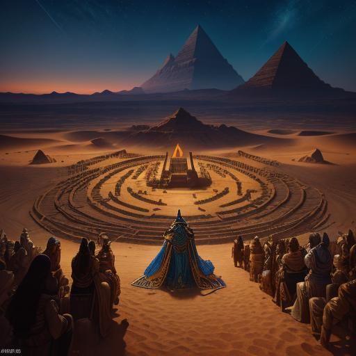 Moses Leads Hebrews in Biblical Oil Painting