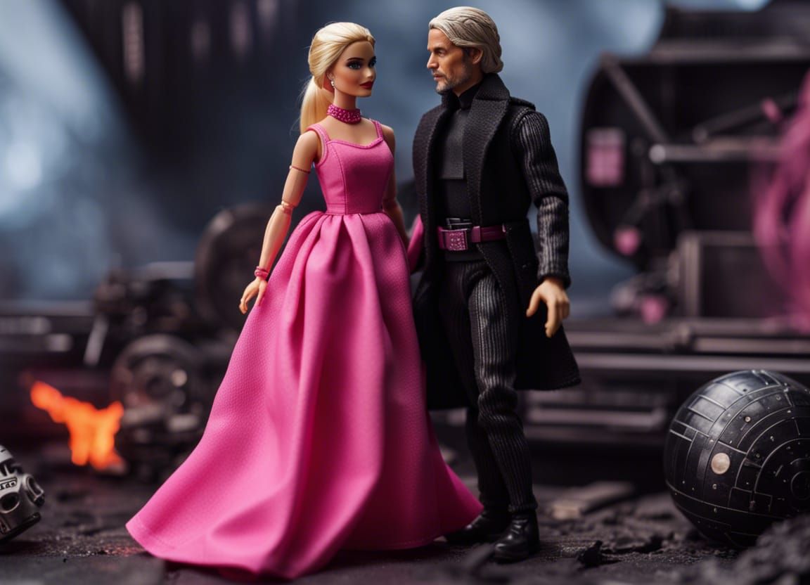 Barbie as Harley Quinn vs. Barbie as Galen Erso