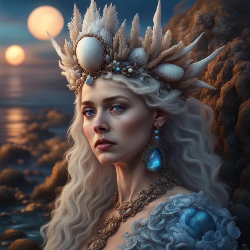 Beautiful Sea Divinity Portrait in Fantasy Style