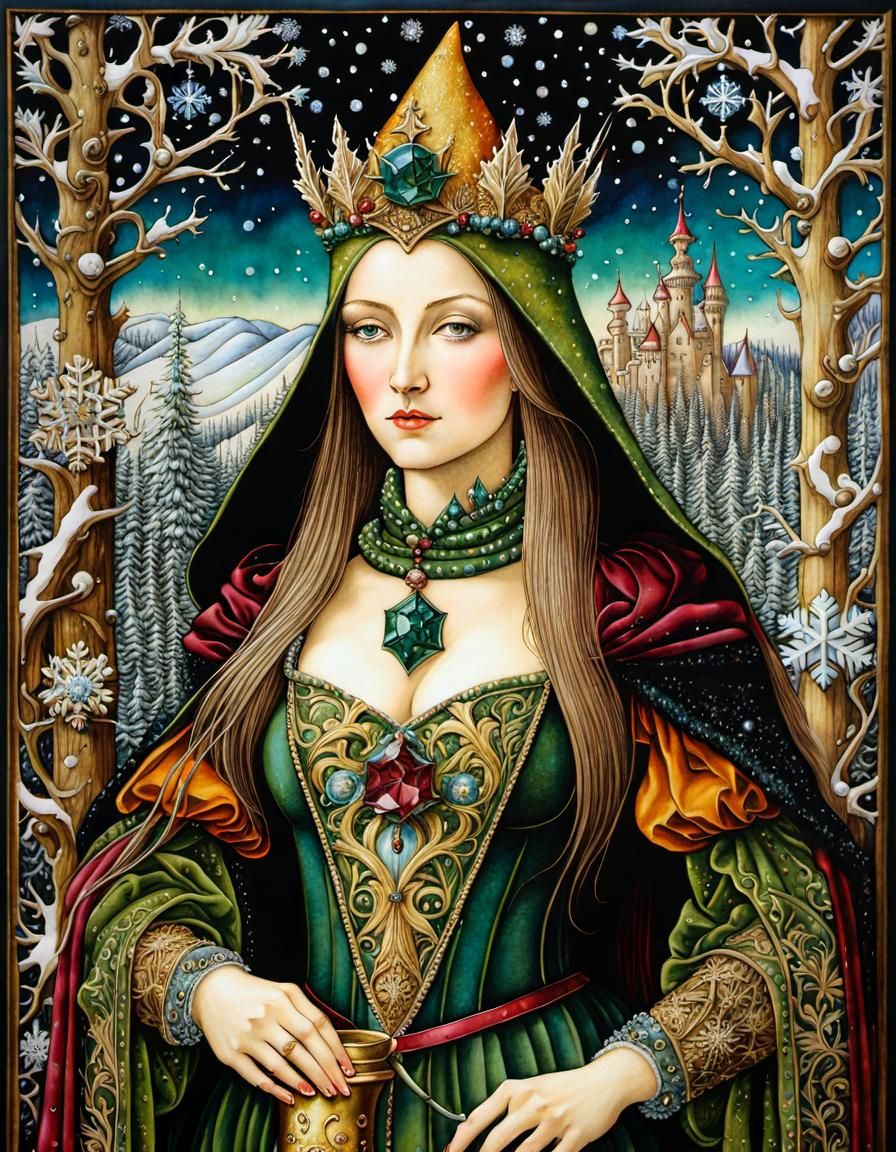 Enchanted Witch Queen in Renaissance Style