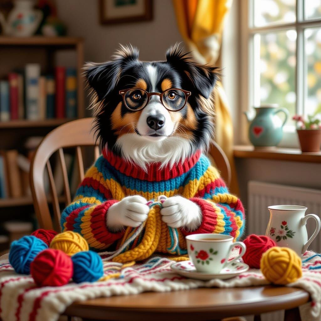 Dog Knits Sweater in Cozy Fantasy Style