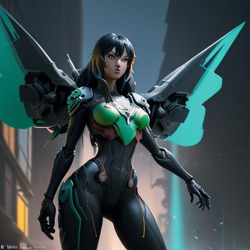 Nintendo Switch Girl in Cyberpunk Anime Style