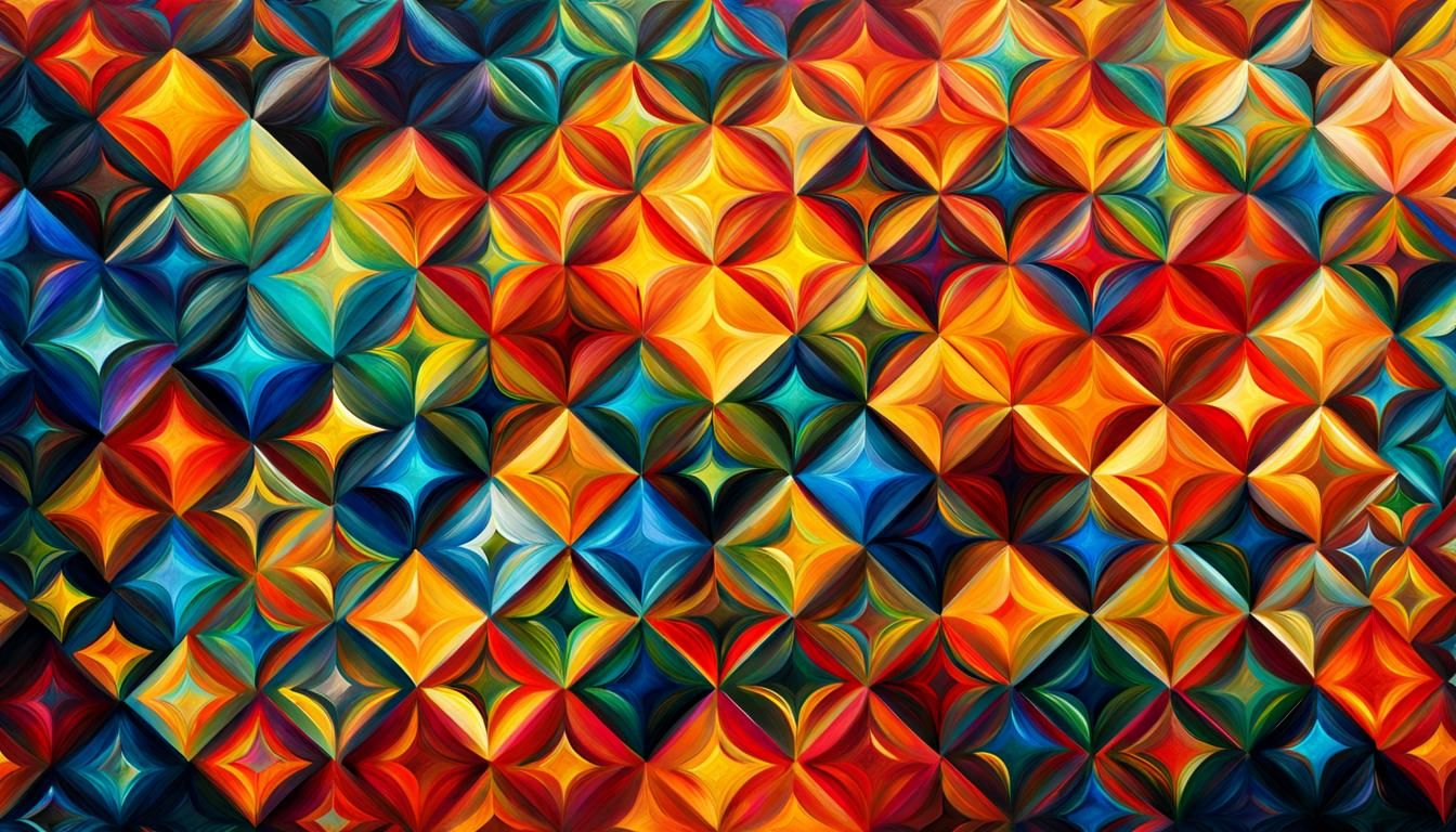 Vibrant Abstract Painting of Geometric Shapes