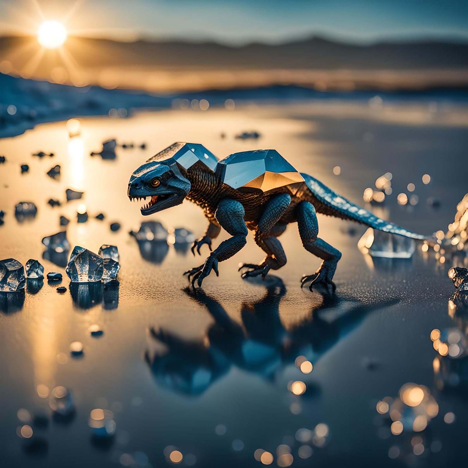 Miniature Human in Asteroid Shower: Golden Hour