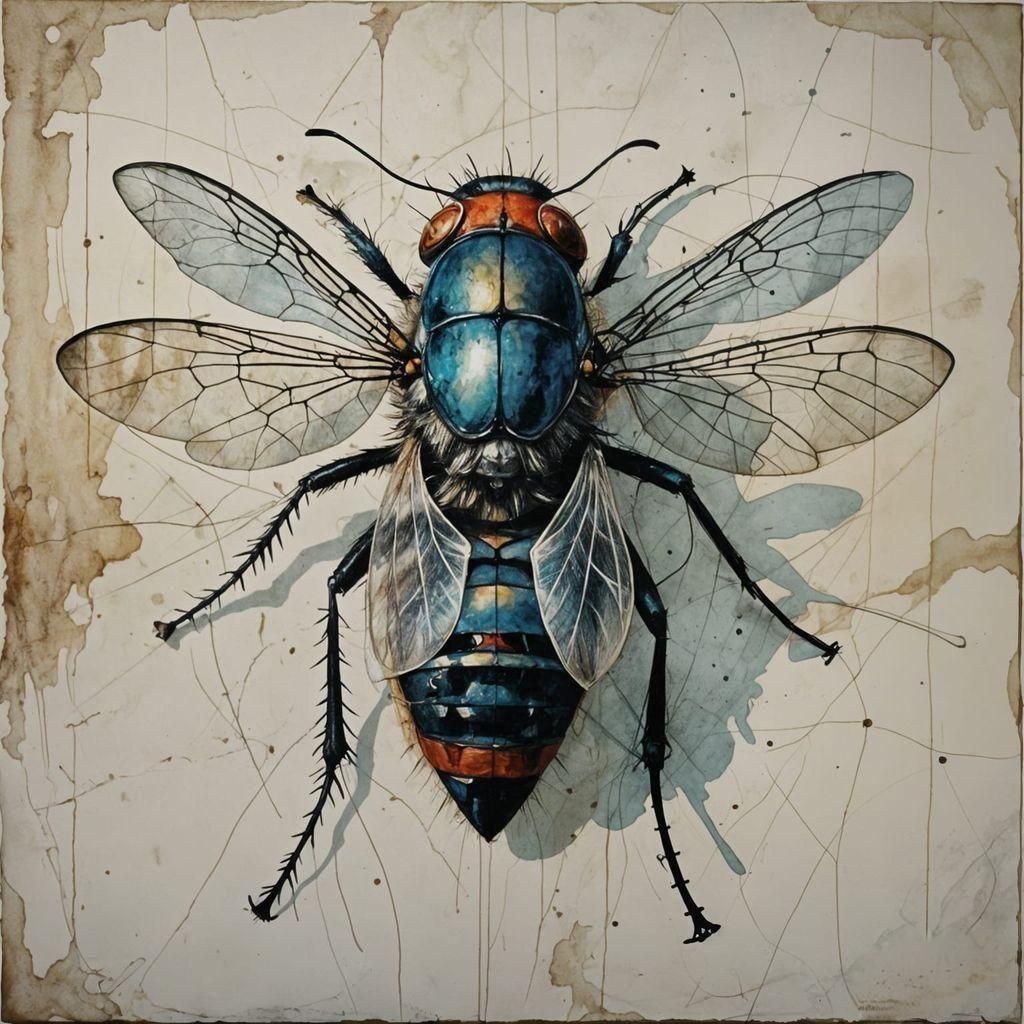 Camouflaged Fly Blends With Wall