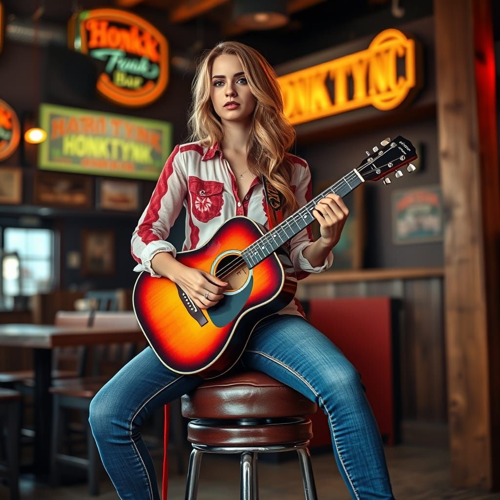Country Singer Nervously Takes the Stage in a Honkytonk Bar