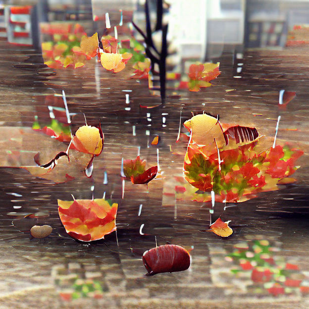 AI Generated Autumn Rain Landscape