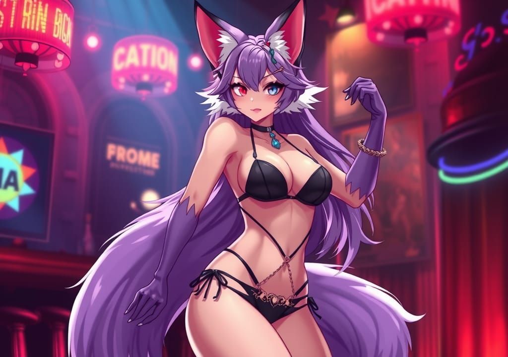 wolf girl at a club