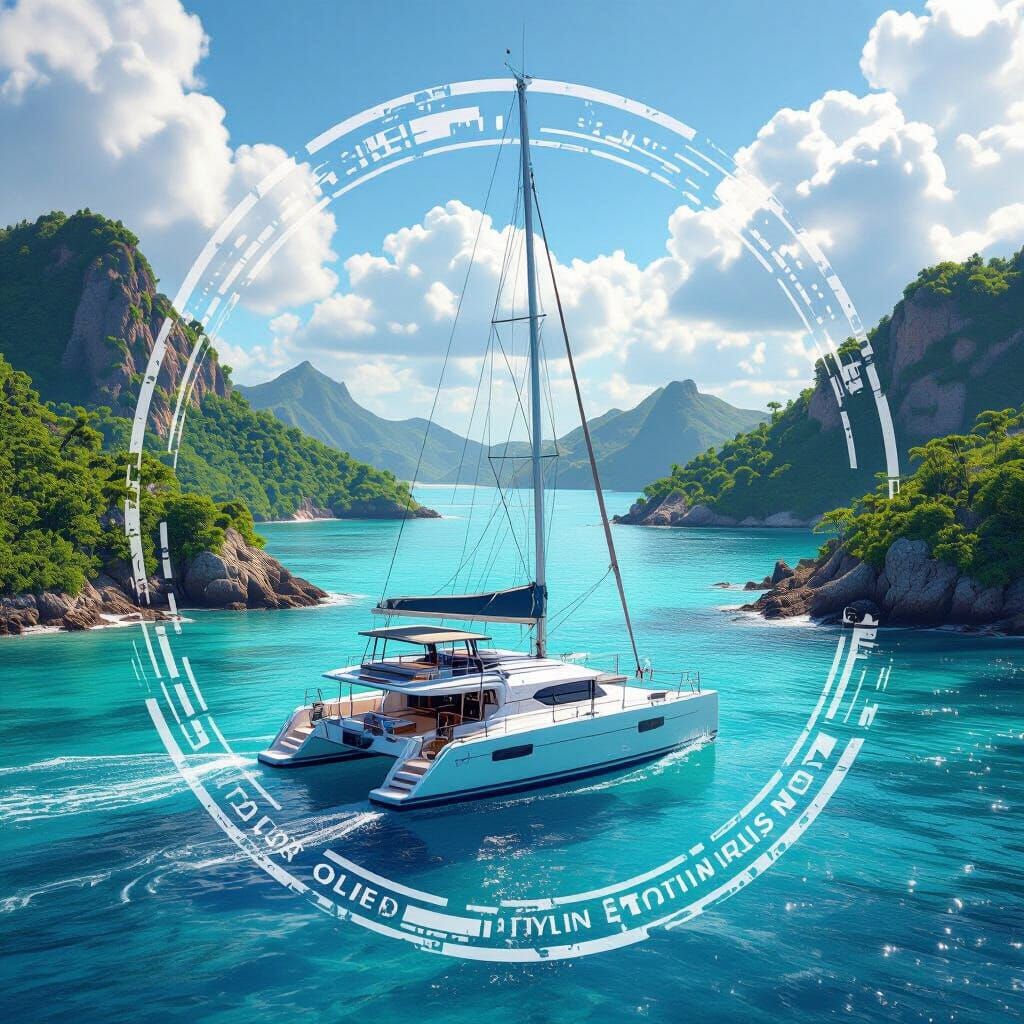 Sailing Catamaran in British Virgin Islands: Fantasy Concept...