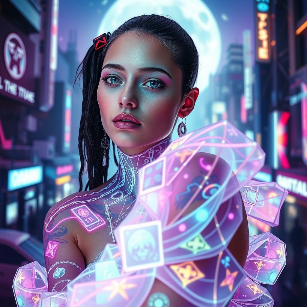 Ethereal Futuristic Fashionista in 2625 AD