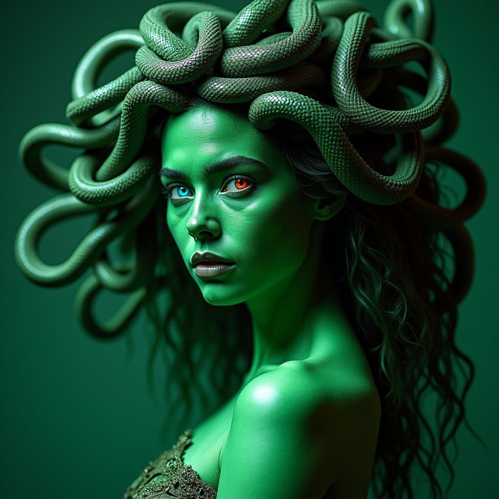 Majestic Medusa Portrait with Cinematic Lighting
