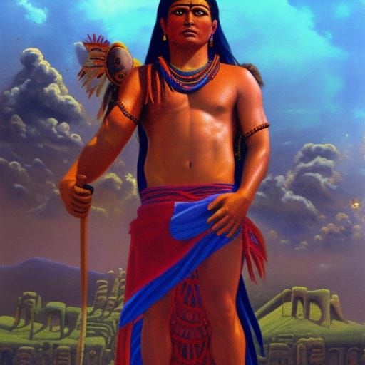 Xipe Totec: Aztec God of Spring in Oil Paint