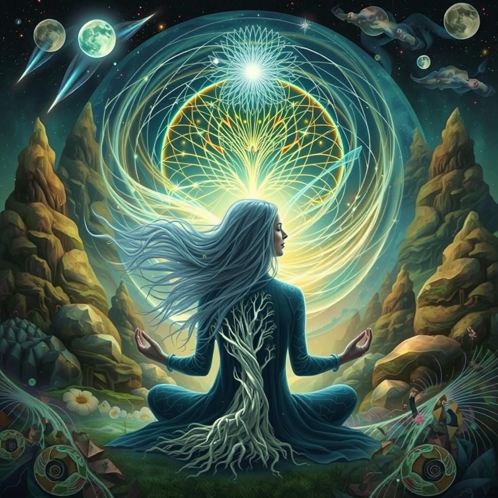 Surreal Bio Art Collage: Mother Nature and Earth