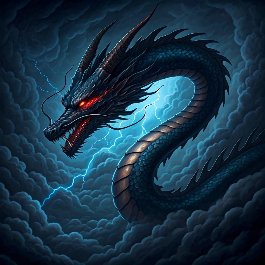 Eastern Dragon Navigates Tempestuous Storm Clouds