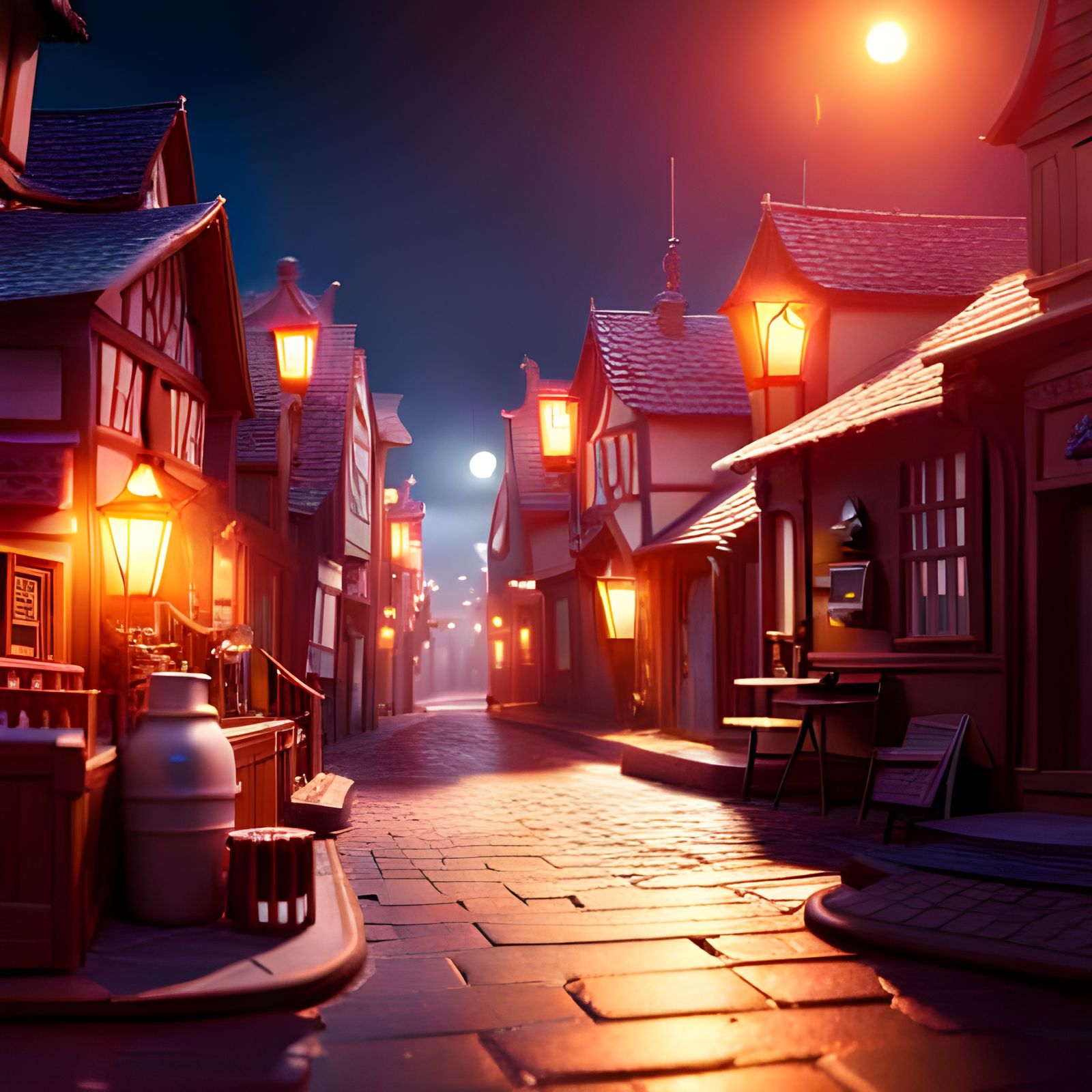 Pixar Render of a Bustling Fairy City