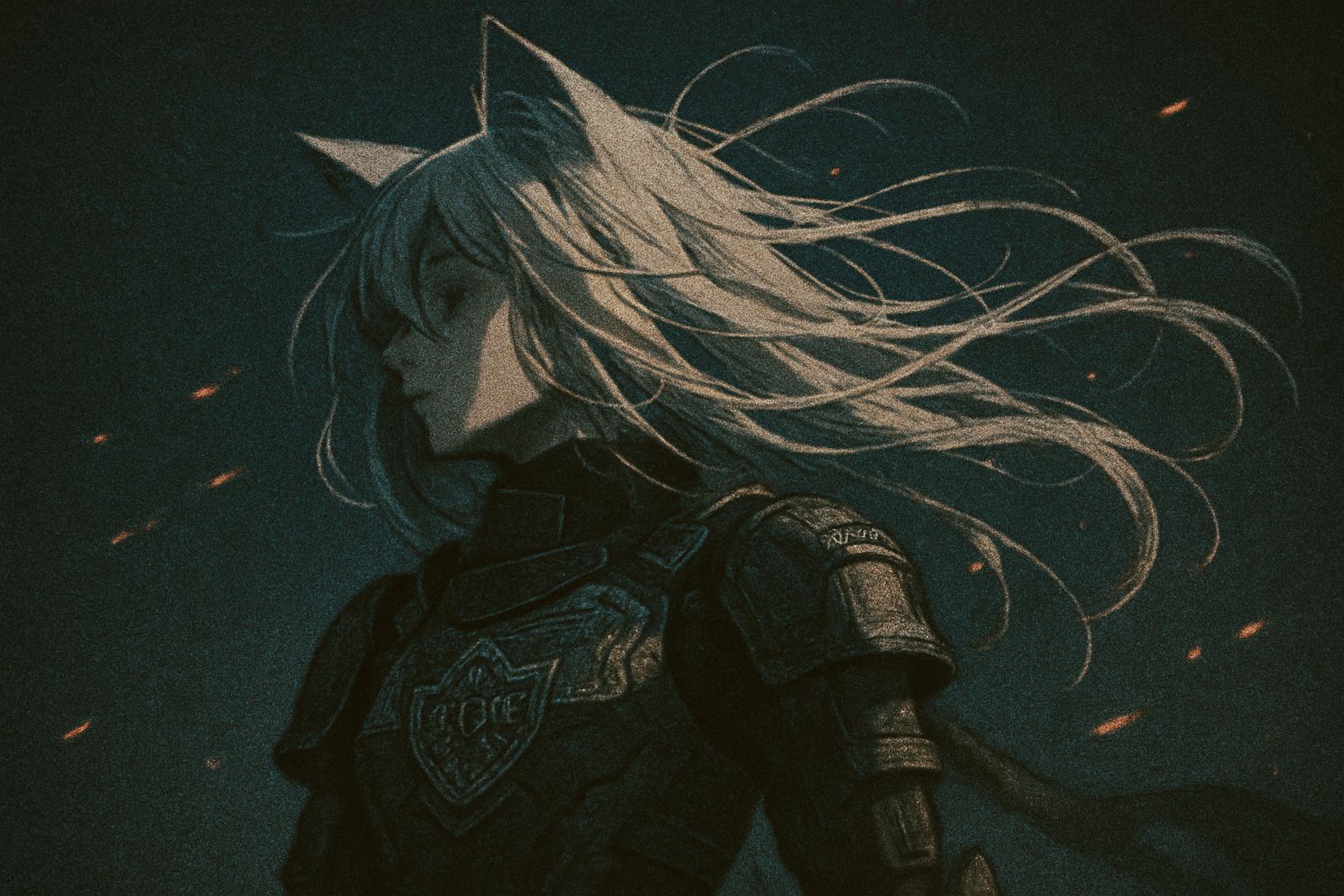 Melancholy Catgirl in Sci-Fi Samurai Armor