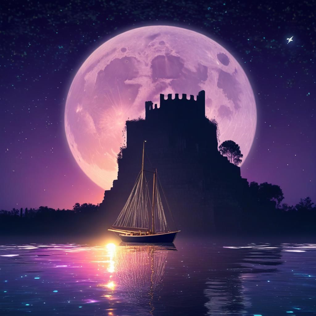 Surreal Blueberry Heart Fusion with Gold Wings