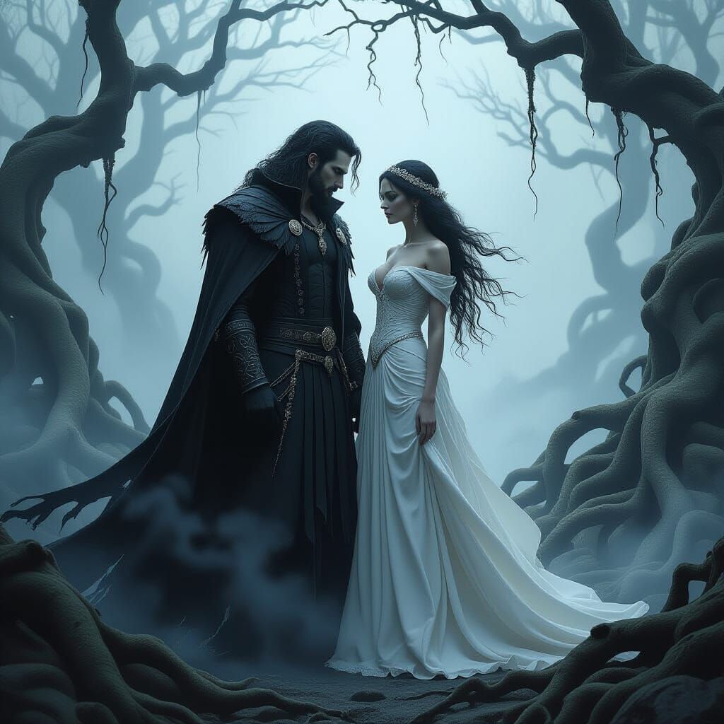 Hades and Persephone in Dark Fantasy Realm