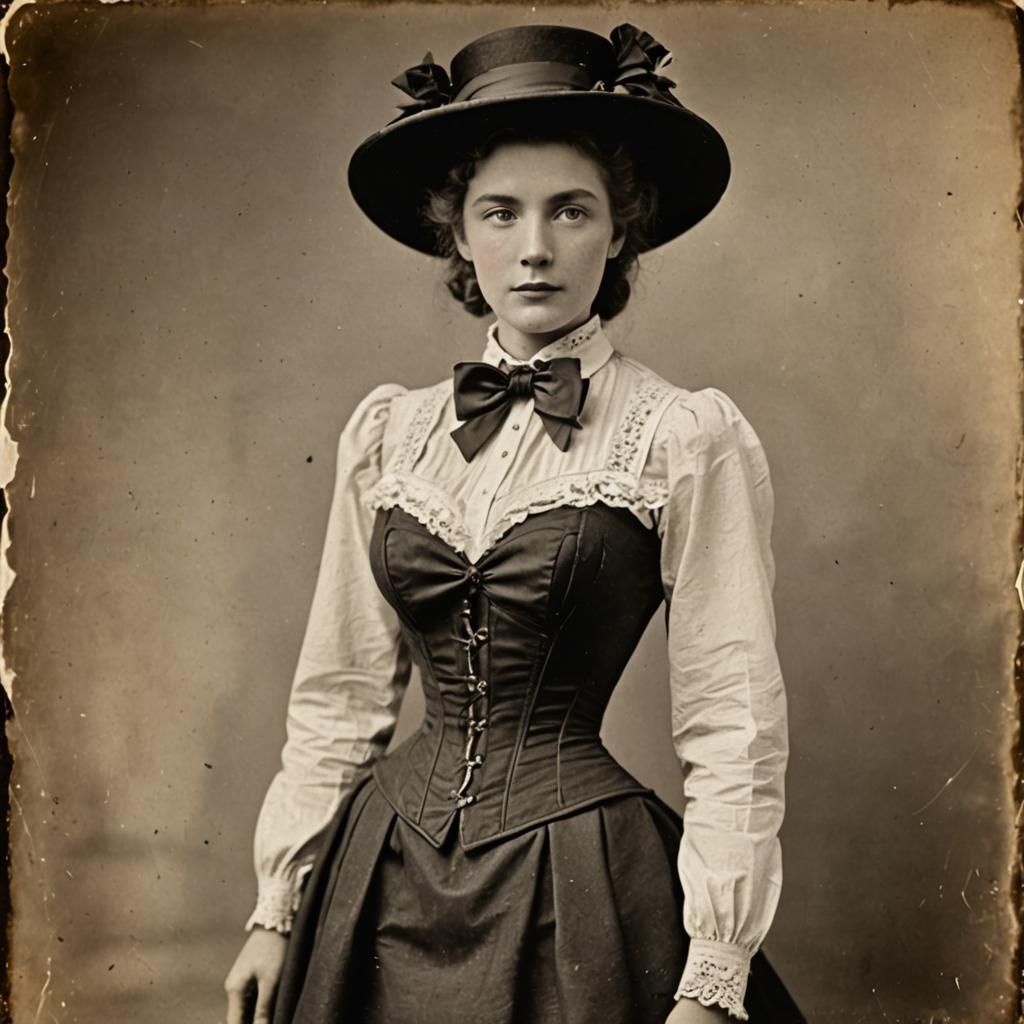 Elegant Woman in Vintage Fashion Portrait