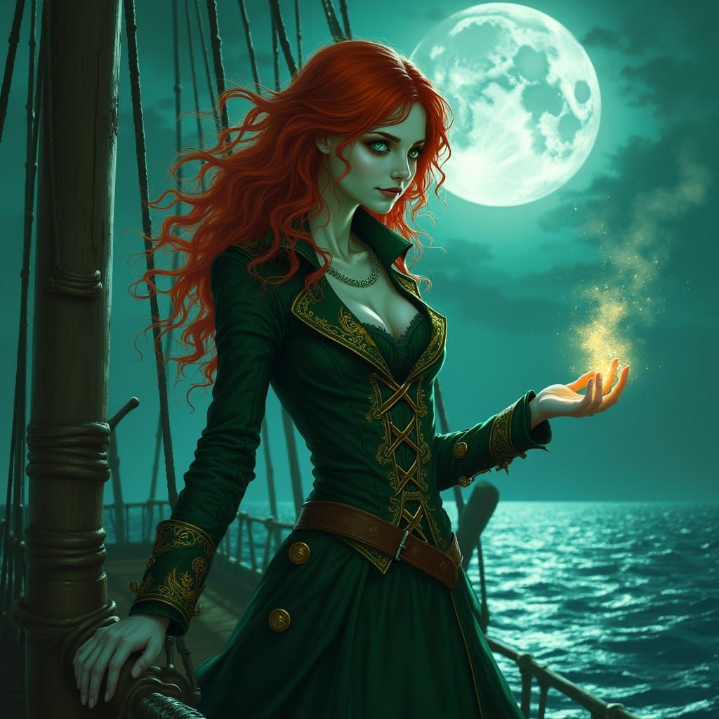 Redheaded Revenant on Ghost Ship, Darkly Romantic Fantasy