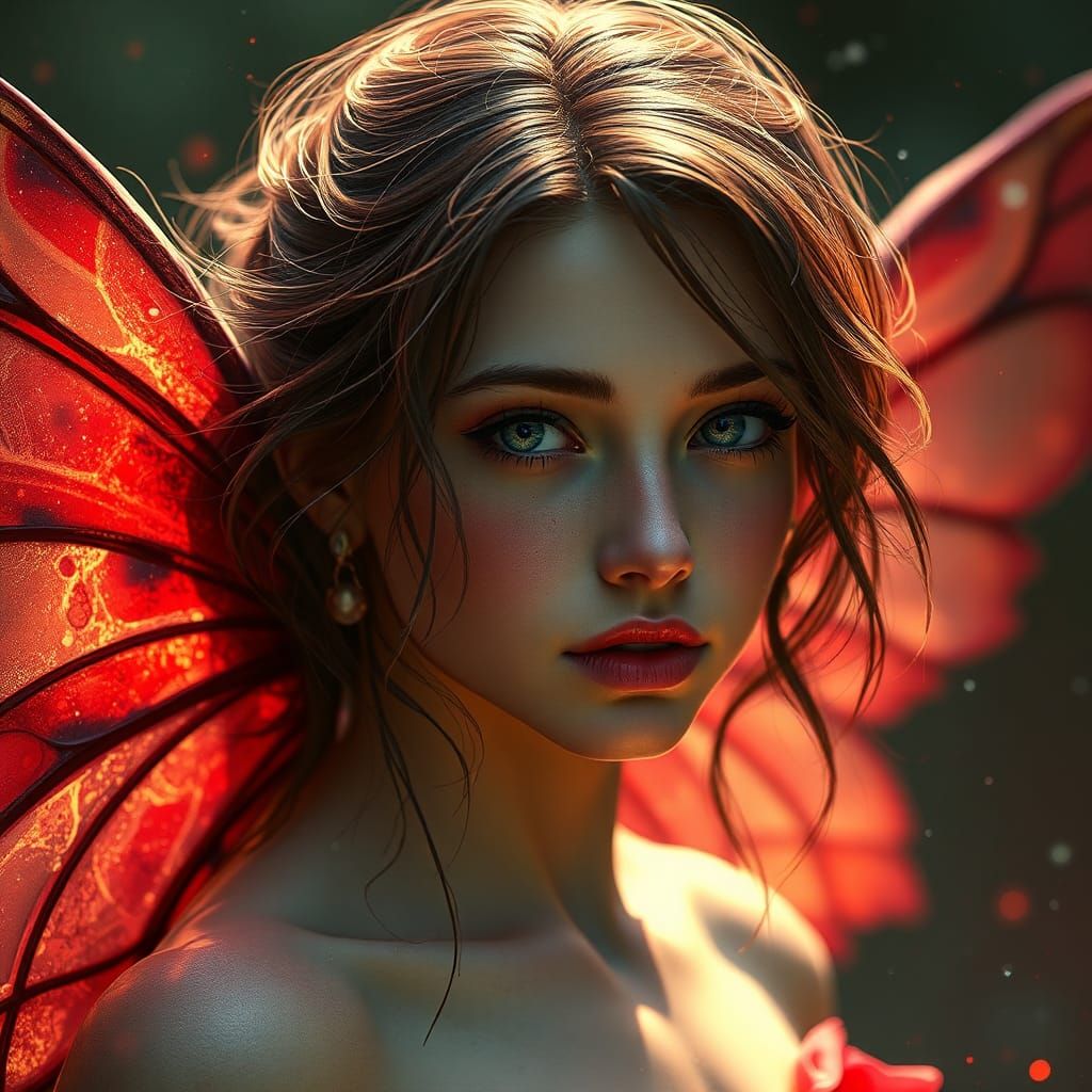 Fairy Portrait in Art Nouveau Style