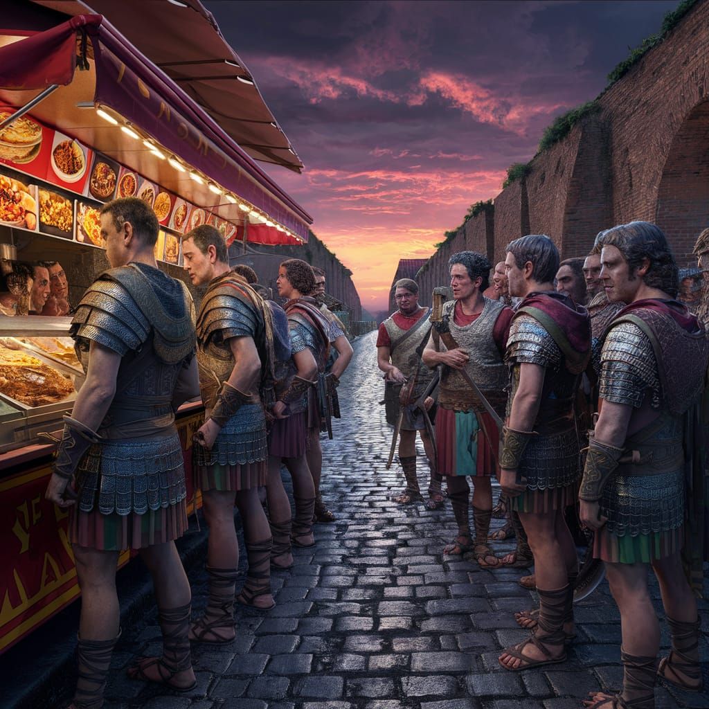 Romans Enjoying Fast Food on the Appian Way