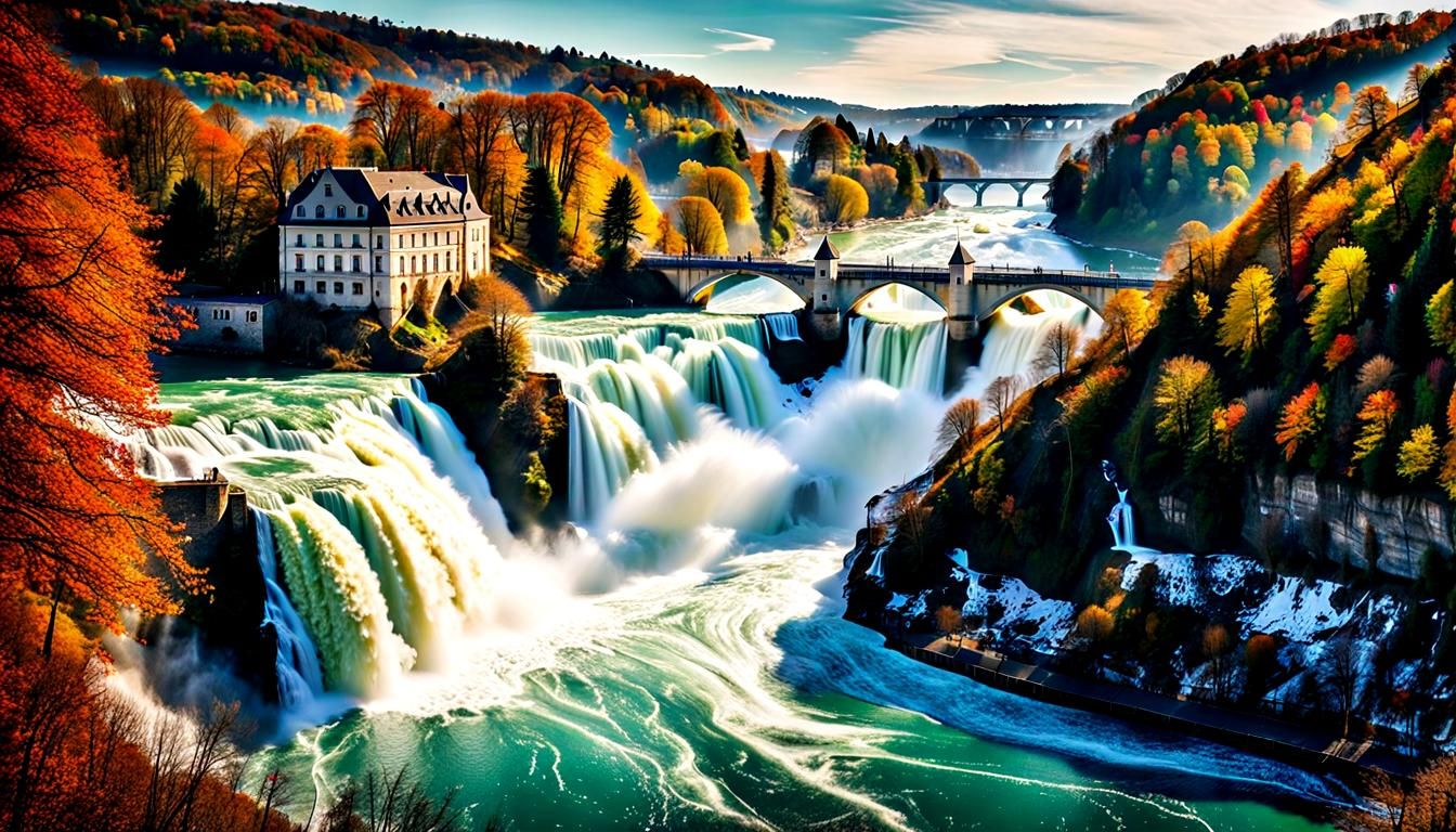 Rhine Falls by Schaffhausen, Switzerland