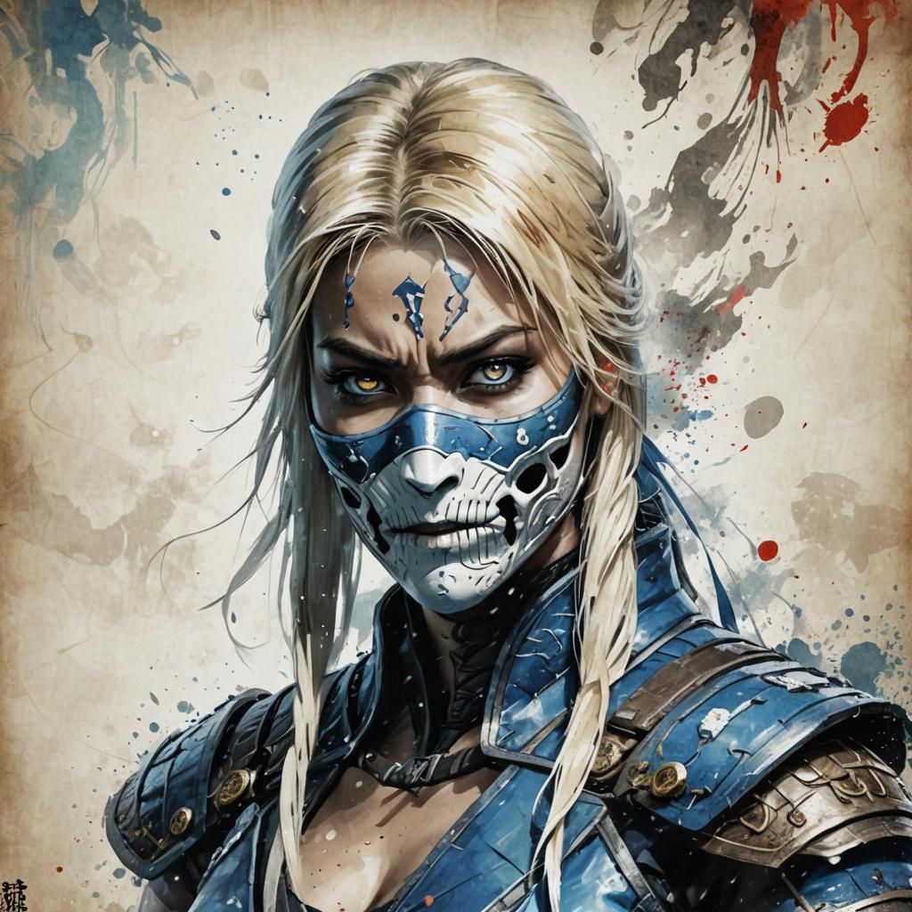 Terrifying Female Sub-Zero Ink Art Concept