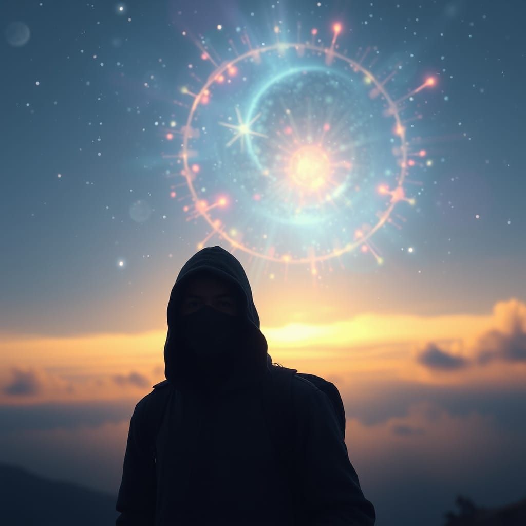 Astral Expressionist Shimmers With Masked Traveller