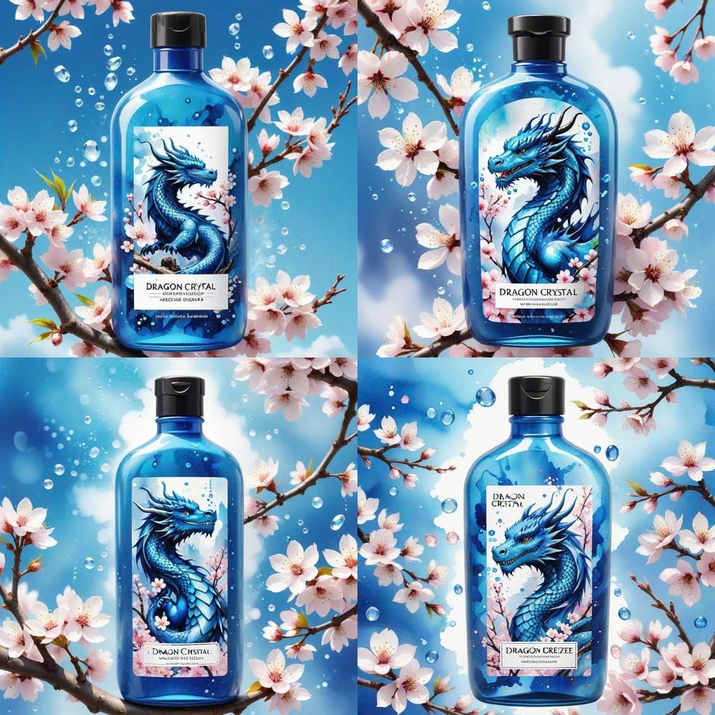 Dragon Crystal Breeze Shampoo Bottle in Vibrant Anime Art