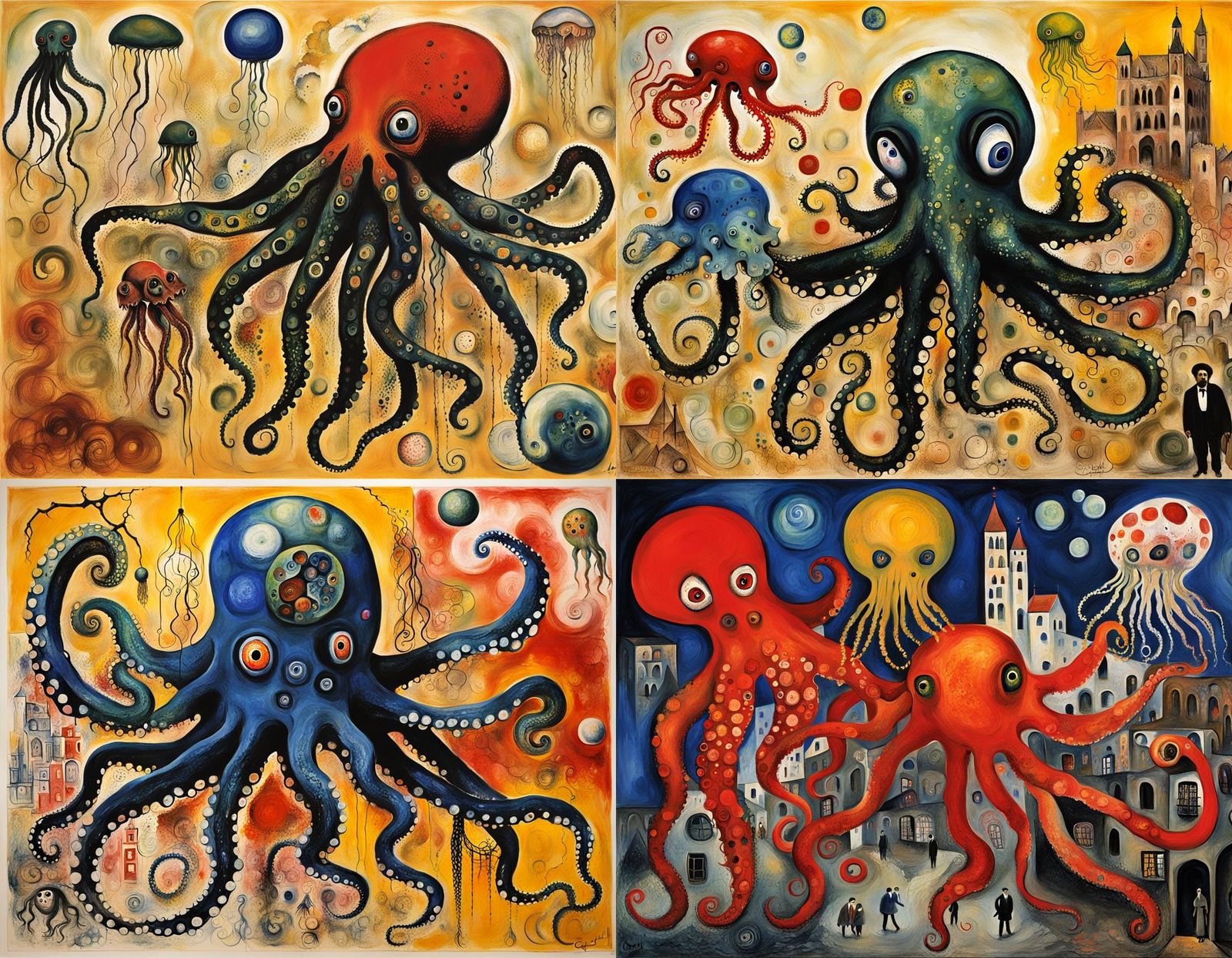 Surreal Hybrid Creature Inspired by Abstract Masters