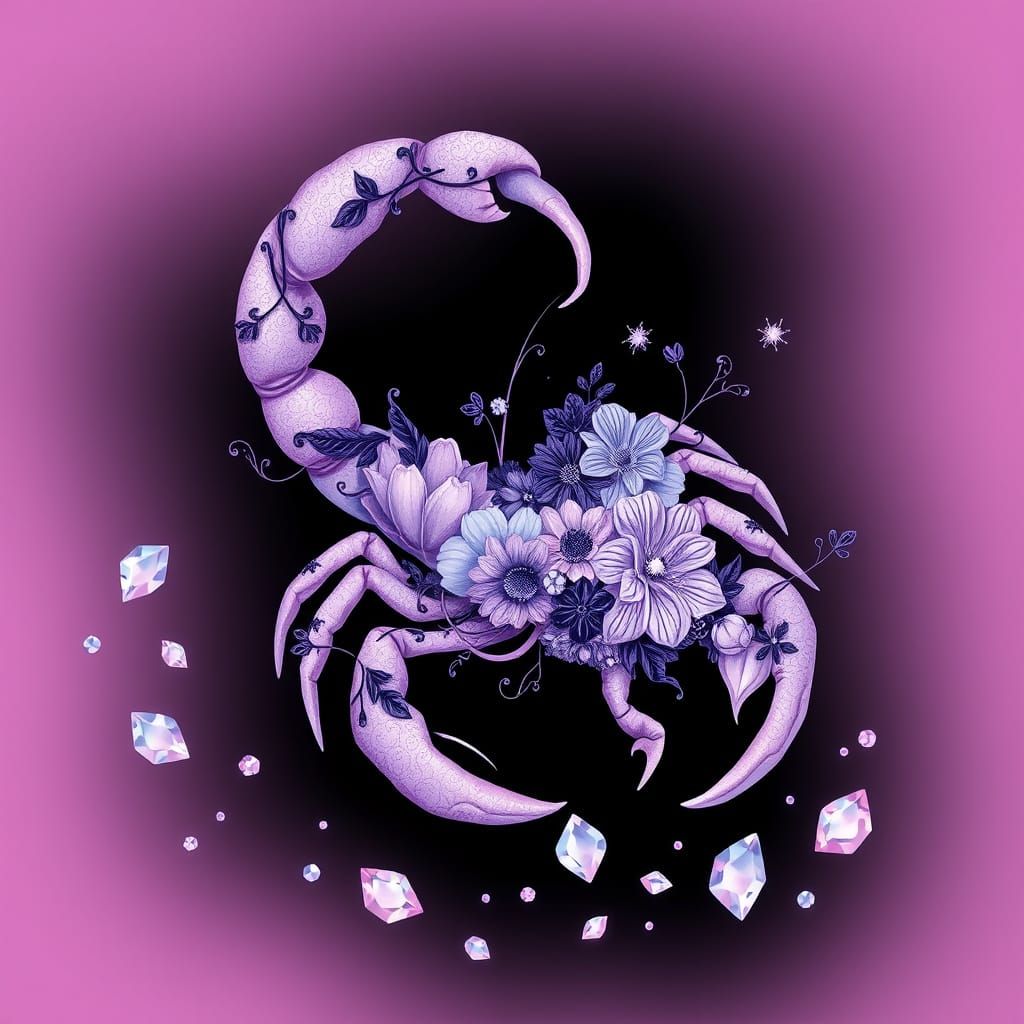 Mystical Scorpion Zodiac in Pastel Hues
