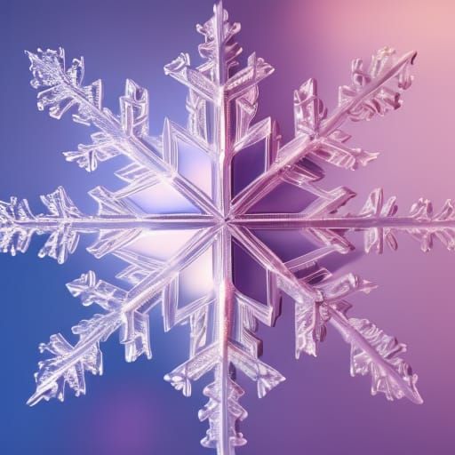 Detailed Crystal Snowflake in Matte Painting Style