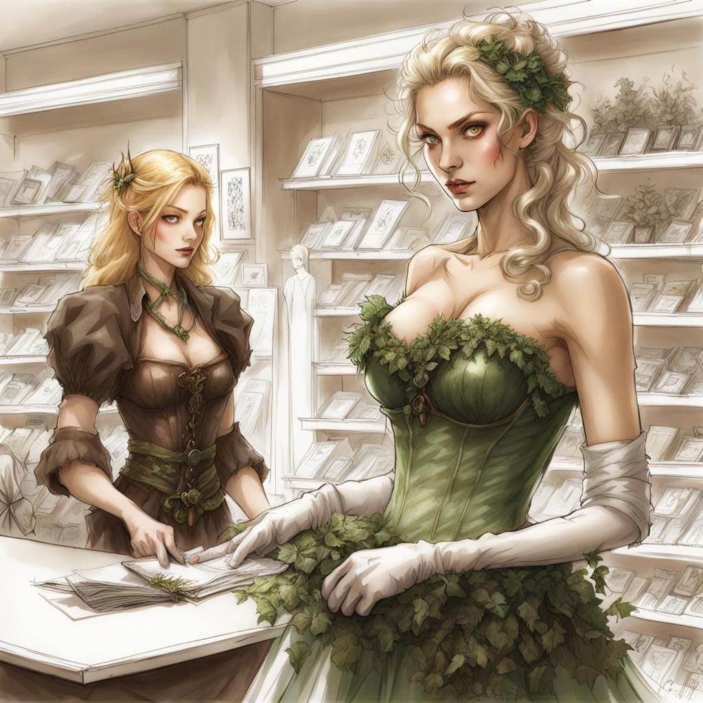 Arrogant Evil Princess Shopping in Anime Style