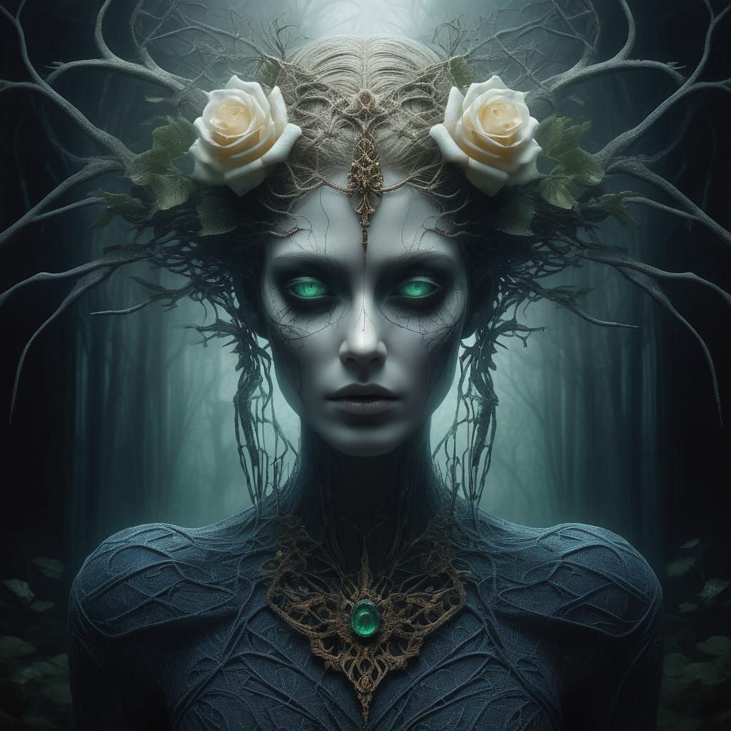 Ethereal Goddess in Dark Fantasy Portrait